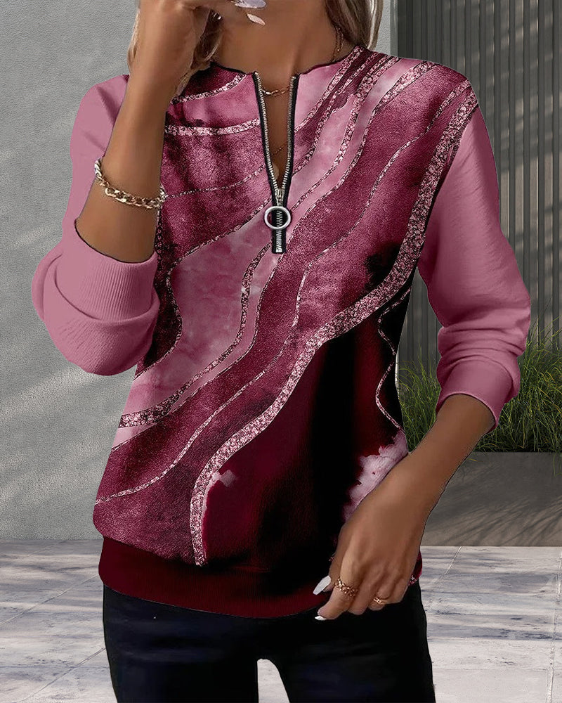 Andrea – Elegante jersey con escote en V y cremallera