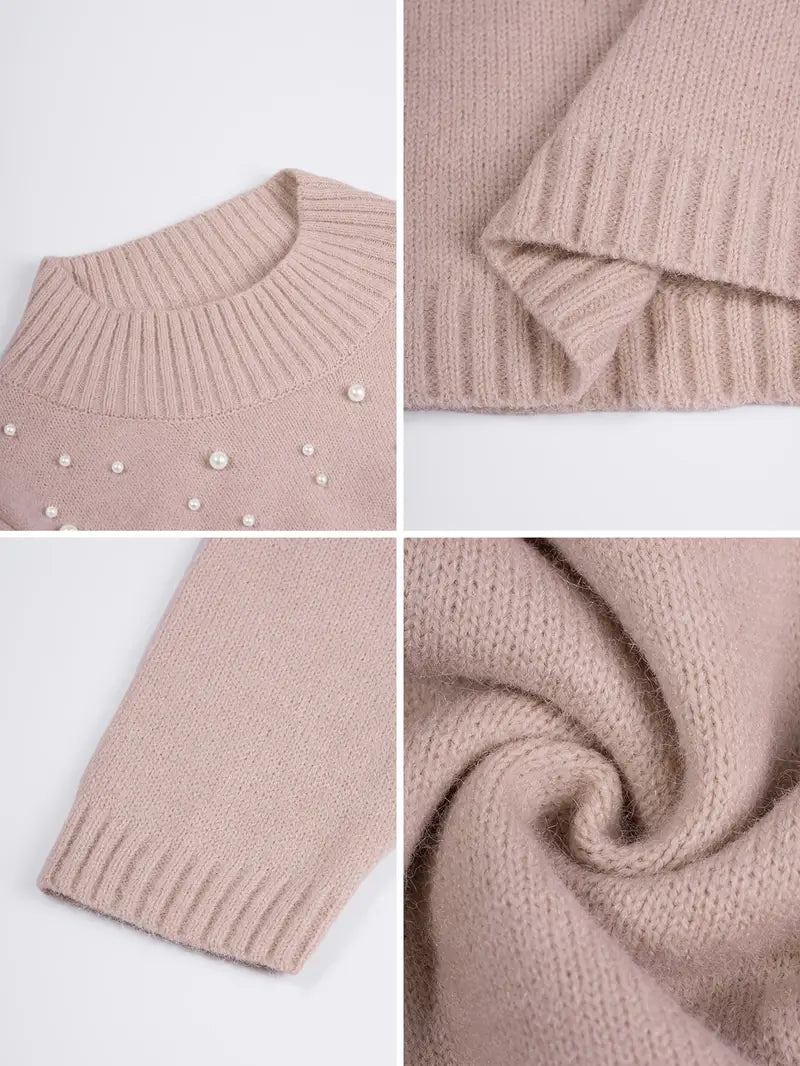 Julia | Vestido suéter elegante con perlas