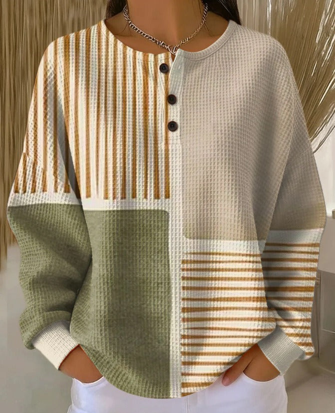 Susan | Henley acogedor de punto waffle